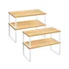 Breebe Set Of 4 Kitchen Counter Shelves Cloud White And Natural Beige