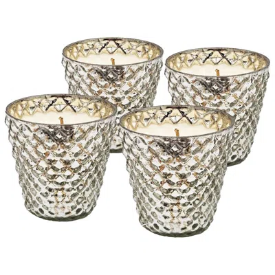 Breebe Set Of 4 Scented Soy Wax Candles Home Decor Accent In Silver