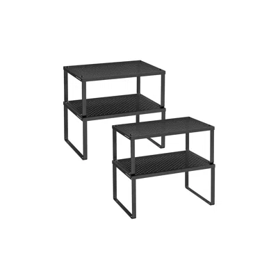 Breebe Set Of 4 Stackable And Expandable Spice Racks Ink Black