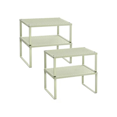 Breebe Set Of 4 Stackable And Expandable Spice Racks Laurel Green