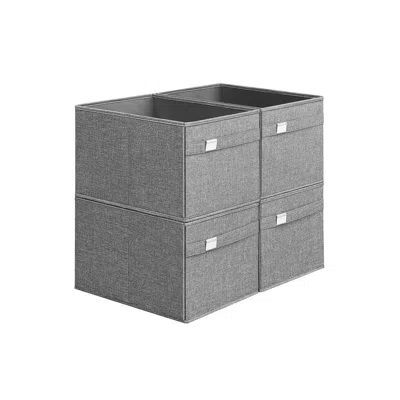 Breebe Set Of 4 Storage Baskets With Double Handles Dove Gray