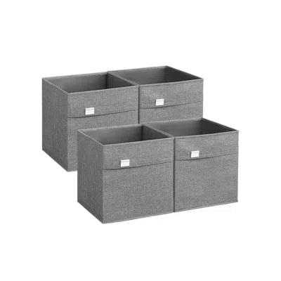 BREEBE SET OF 4 STORAGE CUBES WITH DOUBLE HANDLES DOVE GRAY L