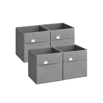 BREEBE SET OF 4 STORAGE CUBES WITH DOUBLE HANDLES DOVE GRAY M