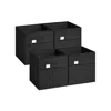 Breebe Set Of 4 Storage Cubes With Double Handles Ink Black L
