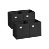 Breebe Set Of 4 Storage Cubes With Double Handles Ink Black L
