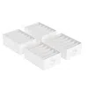 BREEBE SET OF 4 WARDROBE CLOTHES ORGANIZER WITH 6 GRIDS CLASSIC WHITE