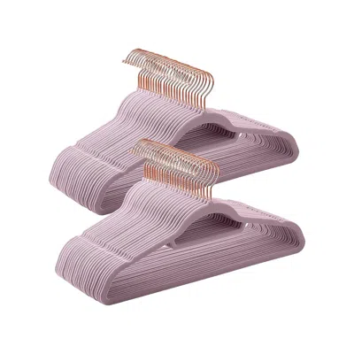 Breebe Set Of 50 Velvet Hangers Pale Purple