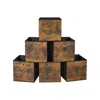 Breebe Set Of 6 Brown & Black Folding Storage Box