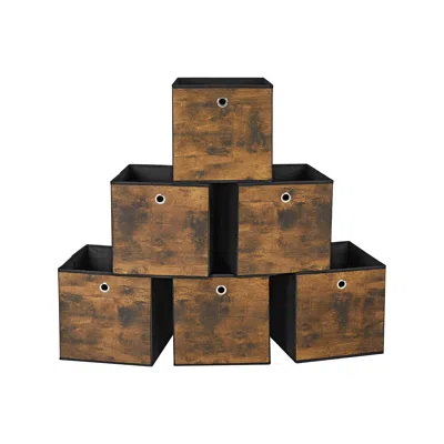 Breebe Set Of 6 Brown & Black Folding Storage Box