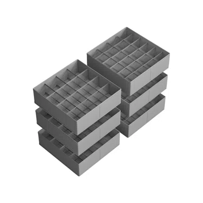 Breebe Set Of 6 Closet Organizers For Underwear, 120 Cells In Gray