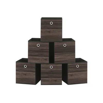 Breebe Set Of 6 Storage Cubes 10.2 X 10.2 X 11 Inches Chestnut Brown