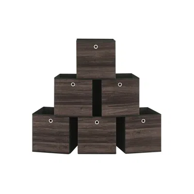 Breebe Set Of 6 Storage Cubes 13 X 13 X 13 Inches Chestnut Brown