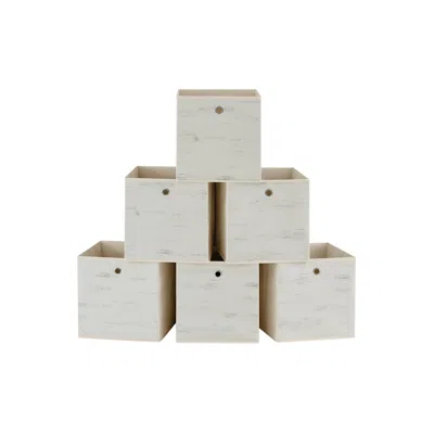 Breebe Set Of 6 Storage Cubes 13 X 13 X 13 Inches Vintage White
