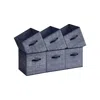 Breebe Set Of 6 Storage Cubes Navy Blue