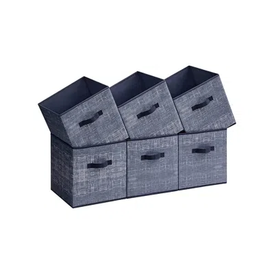 Breebe Set Of 6 Storage Cubes Navy Blue