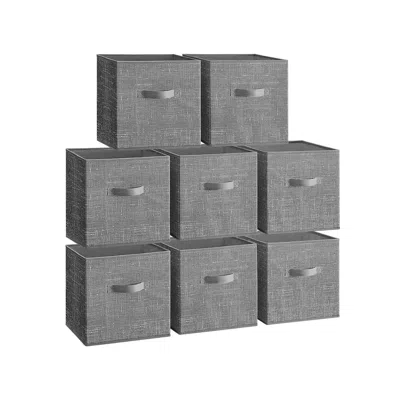 BREEBE SET OF 8 FOLDABLE STORAGE CUBES CATTAIL GRAY
