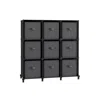 Breebe Set Of 9-cube Organizer Ink Black And Dove Gray