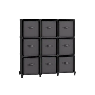 Breebe Set Of 9-cube Organizer Ink Black And Dove Gray