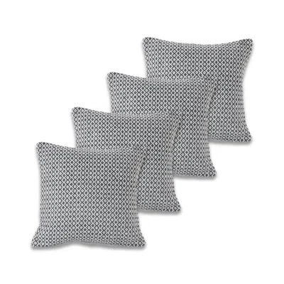 Breebe Set Of Four 18" Black And White Geometric Cotton Throw Pillow Covers