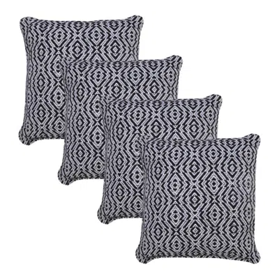 Breebe Set Of Four 20" Black And White Geometric Cotton Throw Pillow Covers