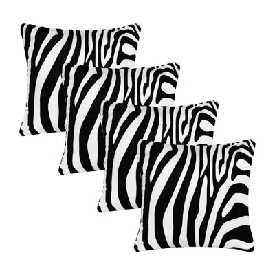 Breebe Set Of Four 20" Black And White Throw Pillow Covers