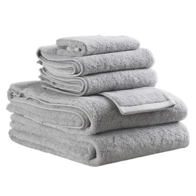 Breebe Set Of Six Light Grey Cotton Quick Dry Terry Cloth Towels