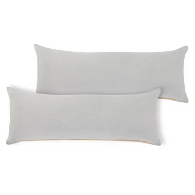Breebe Set Of Two 14" X 36" Grey Lumbar Cotton Throw Pillows