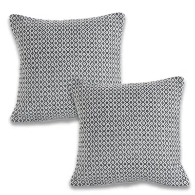 Breebe Set Of Two 18" Black And White Geometric Cotton Throw Pillow Covers