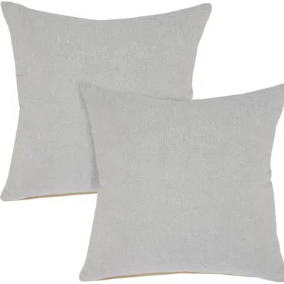 Breebe Set Of Two 20" Grey Cotton Throw Pillows