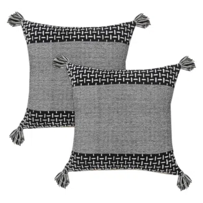 Breebe Set Of Two 20" Grey Geometric Throw Pillows