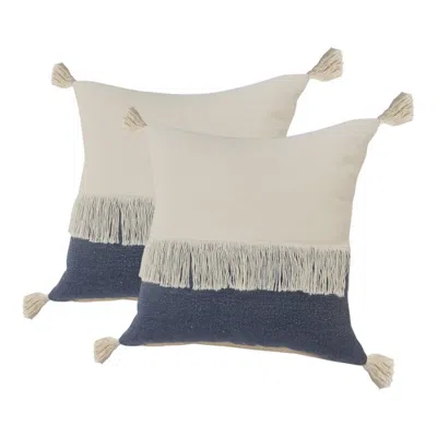 Breebe Set Of Two 20" Indigo Color Block Throw Pillows