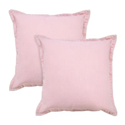Breebe Set Of Two 20" Pink Cotton Throw Pillows