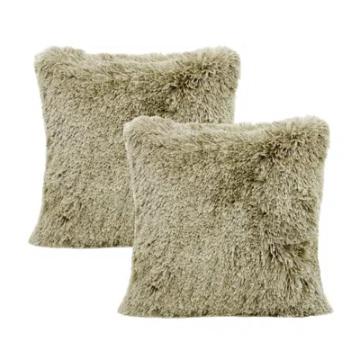 Breebe Set Of Two 20" Taupe Throw Pillows