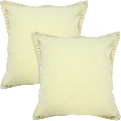 Breebe Set Of Two 20" Yellow Cotton Throw Pillows