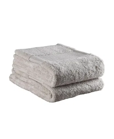 Breebe Set Of Two Beige Cotton 30" X 54" Quick Dry Terry Cloth Bath Towels