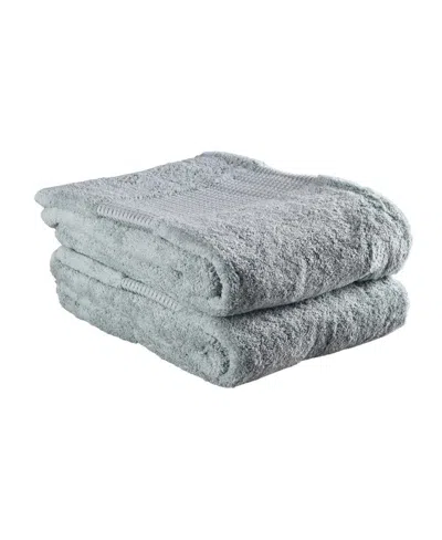 Breebe Set Of Two Sea Green Cotton 16" X 30" Quick Dry Terry Cloth Hand Towels