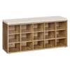 BREEBE SHOE BENCH WITH CUSHION, STORAGE BENCH WITH PADDED SEAT
