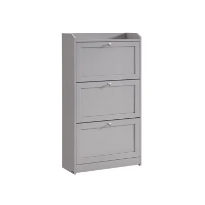 Breebe Shoe Cabinet With 3 Flip Drawers In White