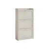Breebe Shoe Cabinet With 3 Flip Drawers In Gray