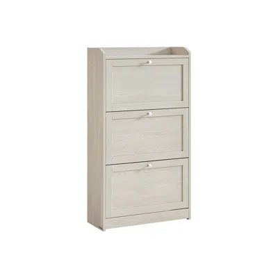 Breebe Shoe Cabinet With 3 Flip Drawers In Gray