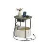 Breebe Side Table With Charging Station In Green