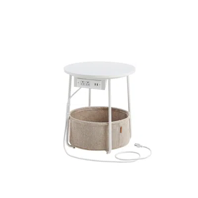 Breebe Side Table With Charging Station In Black