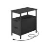 Breebe Side Table With Charging Station Black