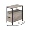 Breebe Side Table With Charging Station Greige And Black