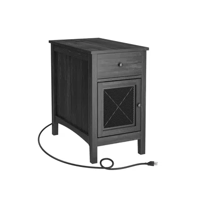 Breebe Side Table With Storage And Charging Station