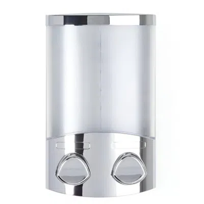 Breebe Silver Heavy Duty Plastic Two Chamber Wall Mount Soap Dispenser