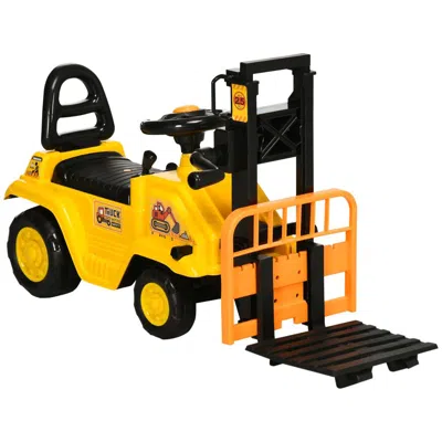 Breebe Sit And Scoot Ride-on Toy With Forklift Operation, Construction Toys For Kids With Under Seat Storag