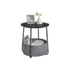 Breebe Small End Table With Fabric Basket In Black