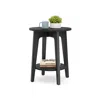 Breebe Small Round End Table With Lower Shelf In Black