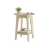 Breebe Small Round End Table With Lower Shelf In Neutral